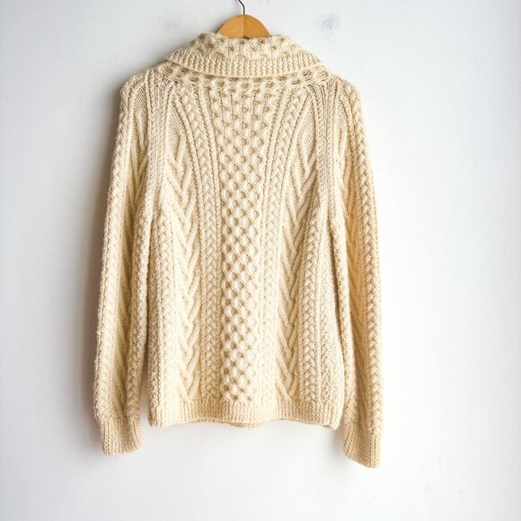 Vintage Wool Fisherman Cardigan Sweater S/M - Picture 6 of 7